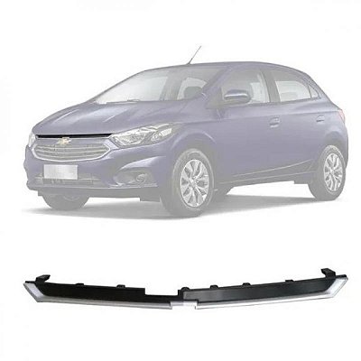 Grade do radiador onix e prisma chevrolet de 2017 a 2020 cinza com friso e suporte versão LT