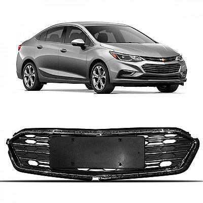 Grade do radiador cruze chevrolet de 2017 a 2019 central sedan com moldura inferior para choque cromada e friso cromado