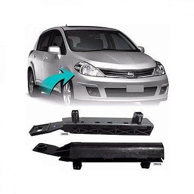 Suporte guia para para choque tiida nissan de 2007 a 2013 dianteiro lado direito