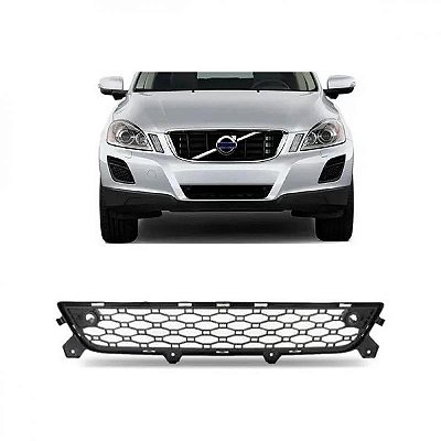 Grade do para choque xc60 volvo de 2008 a 2013 dianteiro central com furo para câmera