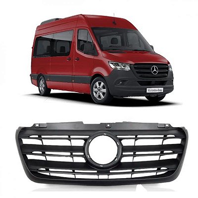 Grade do radiador sprinter mercedes benz de 2020 a 2025 com friso preto