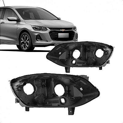 Carcaça de farol onix chevrolet de 2020 a 2025 lado esquerdo modelo com projetor