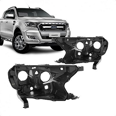 Carcaça de farol ranger ford de 2016 a 2023 lado direito