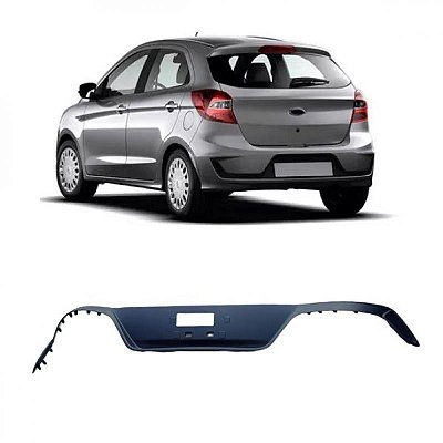 Moldura inferior de para choque ka hatch ford de 2019 a 2022 traseiro com suporte de placa