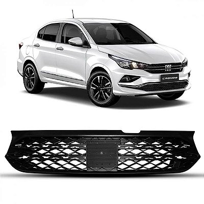 Grade do radiador cronos fiat de 2023 a 2025 com logotipo em letras e quatro frisos