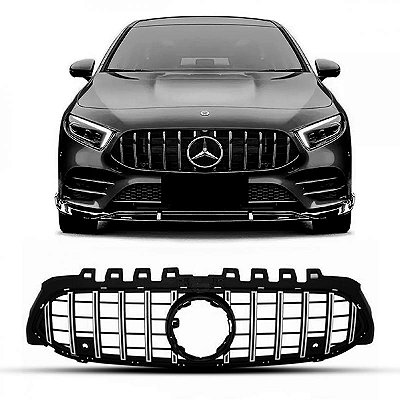 Grade do radiador a200 mercedes benz de 2019 a 2022 cromada com furo para sensor modelo a45