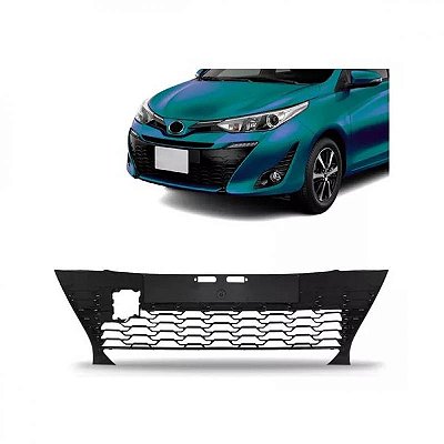 Grade de para choque yaris toyota de 2018 a 2023 central dianteira preta