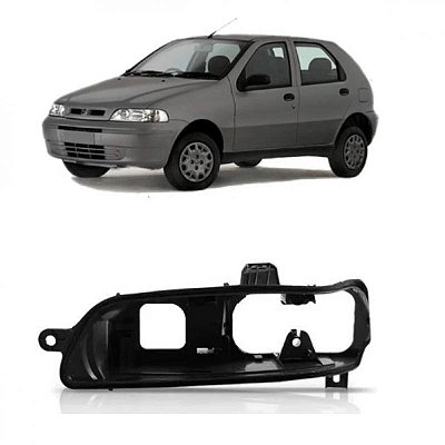 Carcaça de farol palio e siena fiat de 2001 a 2006 lado direito preto fire