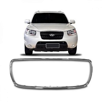 Moldura inferior para choque da grade do radiador santa fe hyundai de 2010 a 2013 inferior cromado