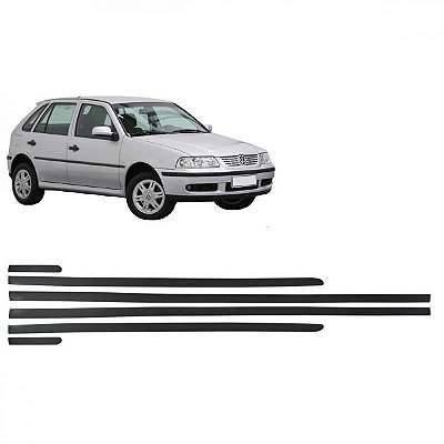 Friso gol volkswagen de 2006 a 2008 lateral preto geração quatro quatro portas seis peças
