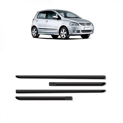 Friso fox volkswagen de 2004 a 2009 lateral preto quatro portas quatro peças injetado