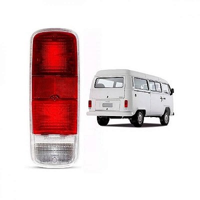 Lanterna kombi volkswagen de 1975 a 2014 traseira vermelha e branca clipper