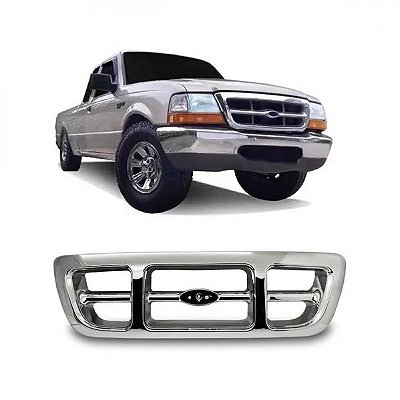 Grade do radiador ranger ford de 1998 a 2004 cromada e cinza com tração quatro por dois
