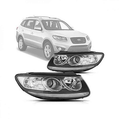 Farol santa fe hyundai de 2010 a 2013 lado direito cristal manual e elétrico