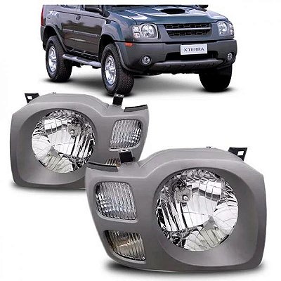 Farol xterra nissan de 2003 a 2008 lado esquerdo moldura cinza