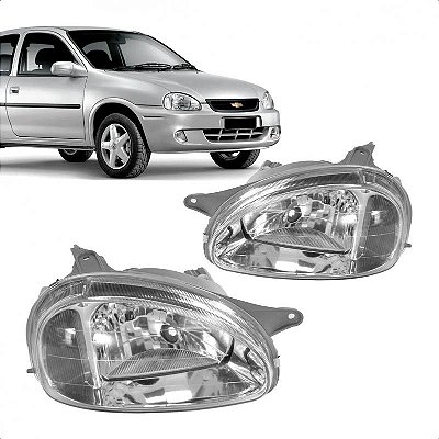 Farol corsa chevrolet de 2000 a 2009 lado esquerdo carcaça cinza