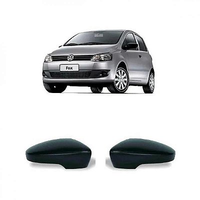 Capa de retrovisor externo fox volkswagen de 2010 a 2014 lado esquerdo preto com furo sem pisca texturizado