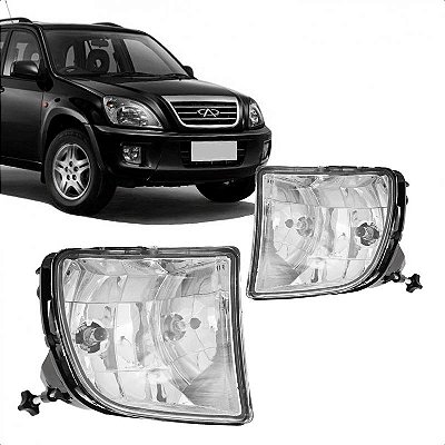 Farol auxiliar tiggo chery de 2010 a 2013 lado direito lente de vidro lâmpada H8