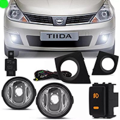 Kit de farol auxiliar tiida nissan de 2011 a 2013 com grade