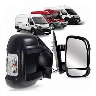Retrovisor externo ducato fiat de 2018 a 2025 lado direito elétrico com pisca e aquecimento braço curto