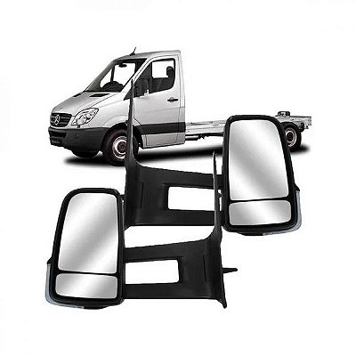 Retrovisor externo sprinter mercedes benz de 2012 a 2016 lado direito cromado manual e elétrico sem aquecimento e com aquecimento com braço longo