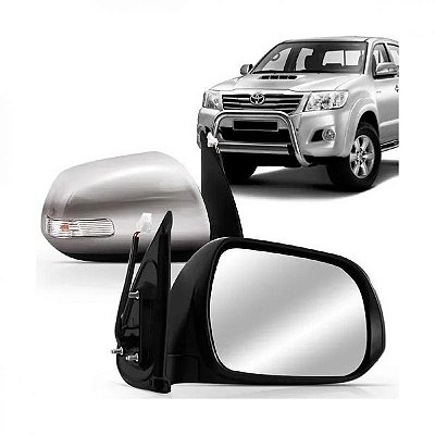 Retrovisor externo hilux picape e sw4 toyota de 2012 a 2015 lado direito cromado elétrico com pisca