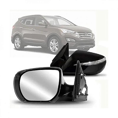 Retrovisor externo santa fe hyundai de 2014 a 2019 lado direito elétrico com pisca aquecimento e luz