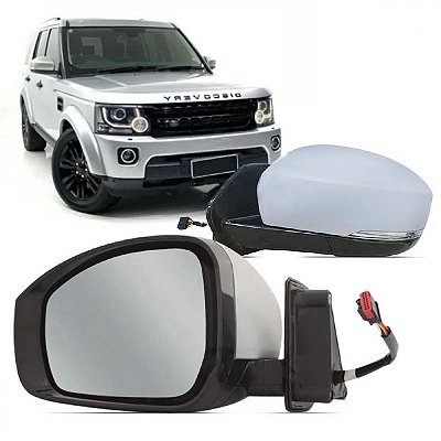 Retrovisor discovery 4 land rover de 2015 a 2018 lado direito elétrico com rebatimento aquecimento inclinação automática pisca e luz de cortesia