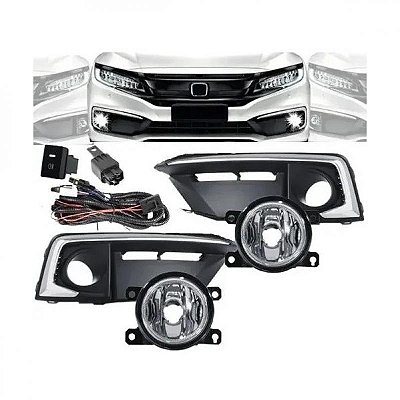 Kit farol auxiliar civic honda de 2020 a 2021