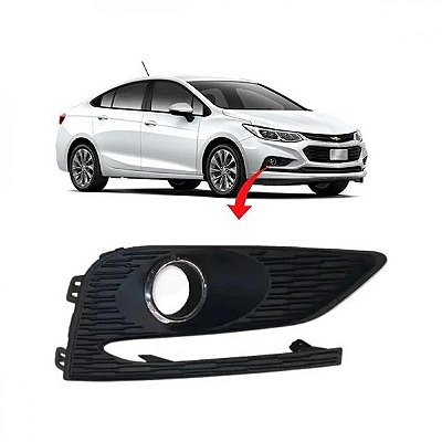 Moldura inferior para choque para farol auxiliar cruze chevrolet de 2017 a 2019 lado direito com friso cromado