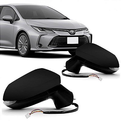 Retrovisor externo corolla toyota de 2020 a 2025 lado esquerdo elétrico com pisca e sete fios