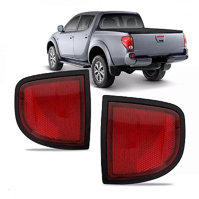 Lanterna de para choque triton mitsubishi de 2007 a 2016 lado esquerdo traseiro refletor