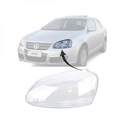 Lente de farol jetta volkswagen de 2006 a 2010 lado direito