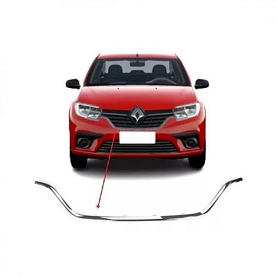 Moldura para choque da grade do radiador sandero renault de 2020 a 2025 inferior cromada