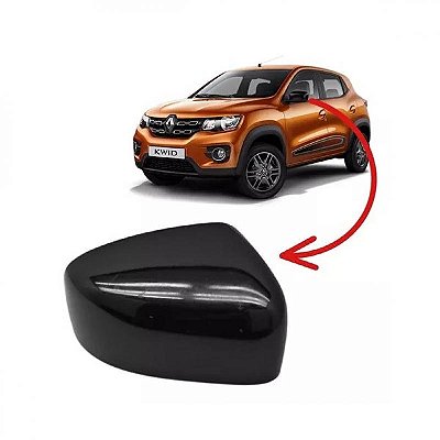 Capa de retrovisor kwid renault de 2017 a 2025 lado esquerdo preta externo