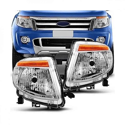 Farol ranger ford de 2013 a 2016 lado esquerdo cromado manual