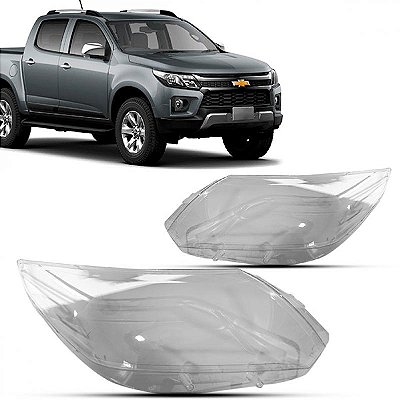 Lente de farol s10 chevrolet de 2017 a 2024 e trailblazer chevrolet de 2021 a 2024 lado esquerdo