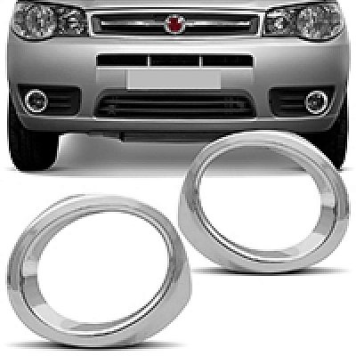 Kit de copo de farol auxiliar palio fiat de 2008 a 2011 cromado weekend e locker