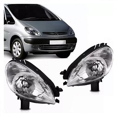 Farol picasso citroën de 1999 a 2004 lado direito com lente raiada