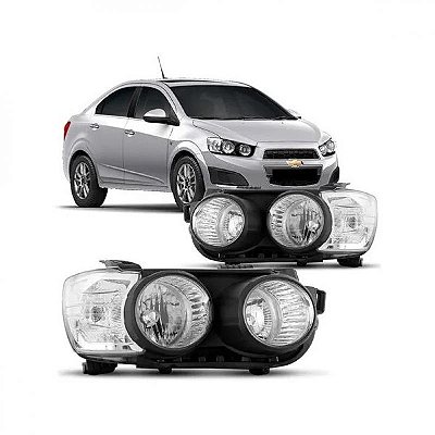 Farol sonic chevrolet de 2012 a 2014 lado direito com anel preto
