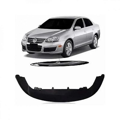 Spoiler de para choque jetta volkswagen de 2006 a 2010 dianteiro preto sem pisca texturizado