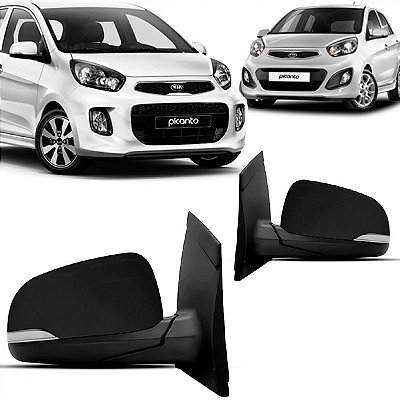 Retrovisor externo picanto kia de 2012 a 2015 lado esquerdo elétrico com pisca e cinco fios