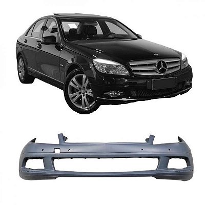 Para choque c180 mercedes benz de 2008 a 2011 dianteiro sem furo para esguicho com furo para sensor e com furo para friso