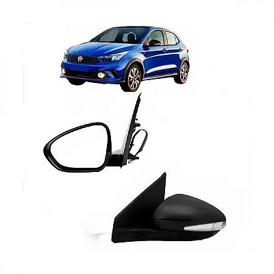 Retrovisor argo e cronos fiat de 2017 a 2025 lado esquerdo externo elétrico retrátil com luz de cortesia e pisca