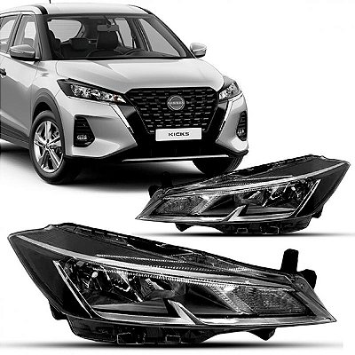 Farol kicks nissan de 2022 a 2024 lado esquerdo elétrico com motor sem LED
