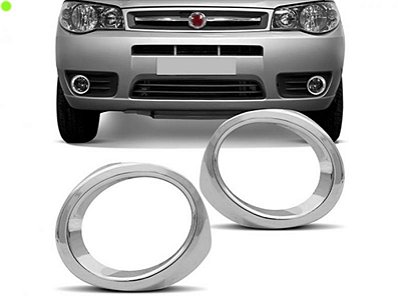 Moldura inferior do para choque para farol auxiliar palio fiat de 2010 a 2012 cromada par