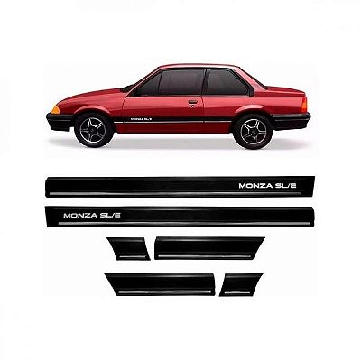 Friso lateral monza chevrolet de 1991 a 1993 preto SLE duas portas seis peças