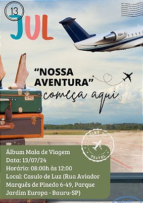 13/07/2024- Curso Album de Viagem "Nossa Aventura" (das 8h as 12h)