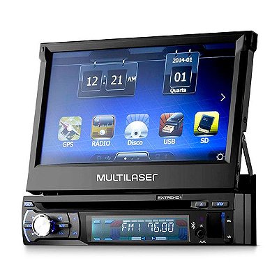 DVD Automotivo Retrátil Extreme 7 Pol. com GPS, Bluetooth e TV Digital