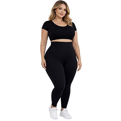 Calça Legging Power Plus Size cós 15cm. Suplex Poliamida